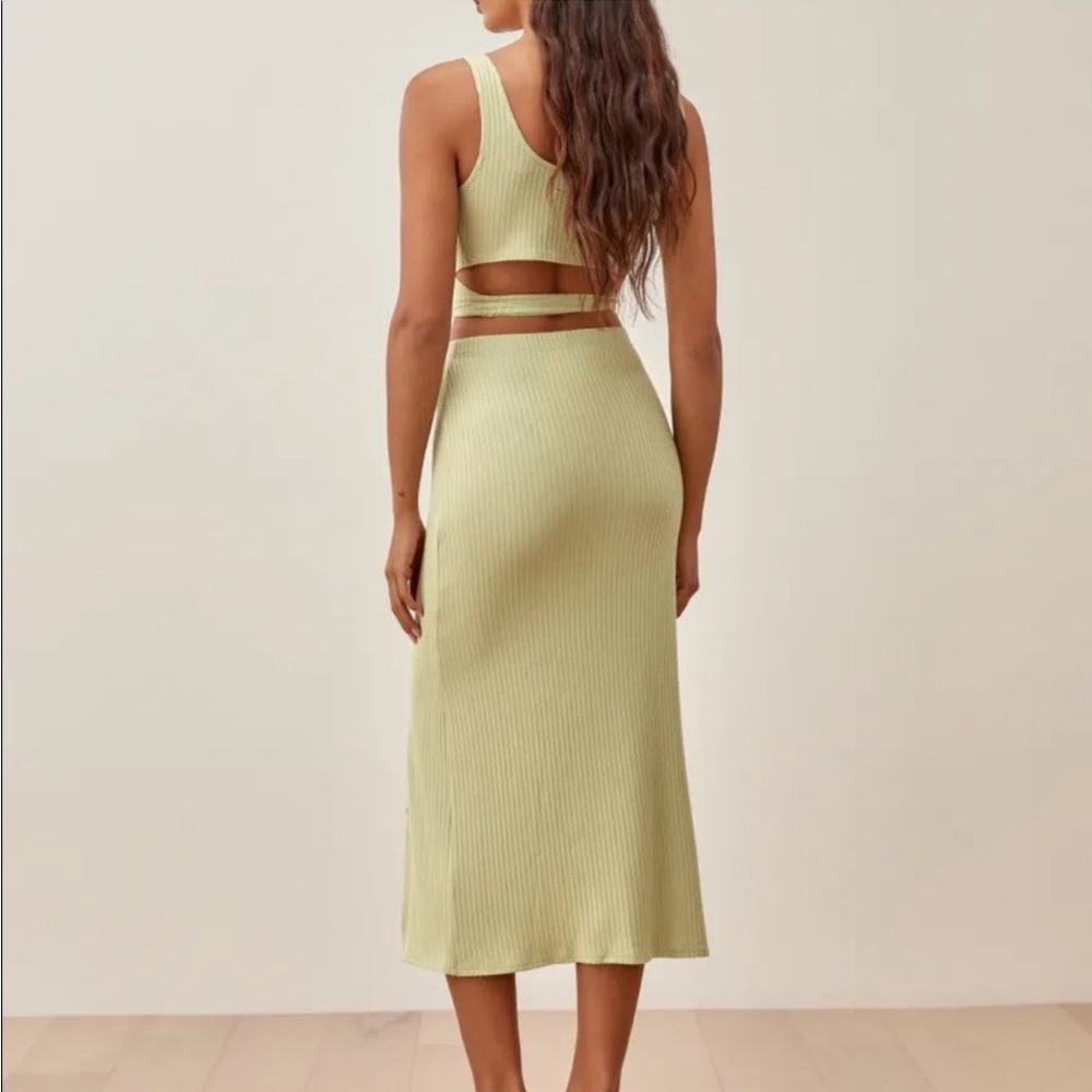 Reformation green skirt set